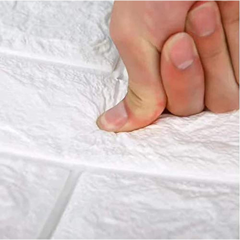 Set 10 Placi Tapet 3D, 70 x 77 cm, Grosime 3 mm, din Polietilena, Model Caramida, Suprafata acoperita 5.3 mp, Alb [6]