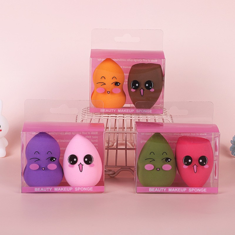 Set 2 Buretei de Machiaj, Puternic Absorbant, Utilizare Umeda si Uscata, din Poliuretan, 4 x 6 cm, Multicolor [4]