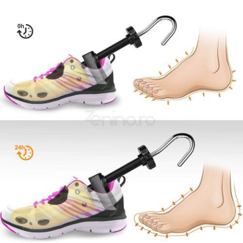 Set 2 Sanuri/Calapoade Reglabilile, pentru Alungit si Largit Pantofi, Geanta si Incaltator Incluse, Universale, Unisex, din ABS Premium, Arc, Marime 30 - 36, Galben [3]