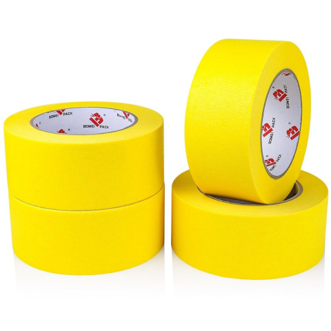 Set 24 Role Banda Adeziva de Mascare, Rezistenta UV, 48mmx50m, Rezistenta, Aderenta, Galbena [8]