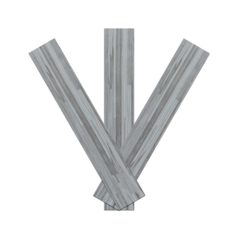 Set 36 Placi Autoadezive pentru Pardoseala, din PVC, Impermeabil, Ignifug, Usor de Curatat, Dimensiune Placa 91.44 x 15.24 cm, Grosime 1.5 mm, Acoperire 5 m2, Model 4, Gri [3]