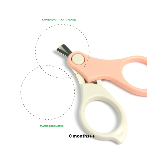 Set 4in1 de Ingrijire Unghii pentru Bebelusi, Cutie de Depozitare Transparenta, 0-6 Ani, 13.6x8x2 cm, Roz [4]