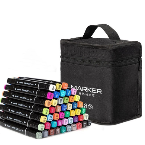 Set 80 Markere, Flippy, pe Baza de Alcool, Dublu Capat, Subtire 1mm si Gros 6 mm, Geanta Depozitare, 15 cm, Multicolor [2]