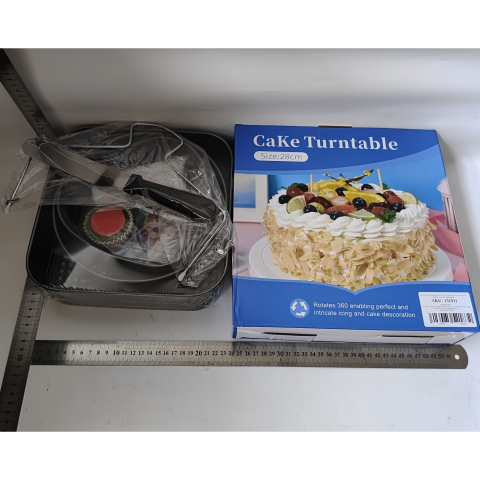 Set de 216 Piese de Copt pentru Prajituri, 3 Tavi de Copt, Nivelator, Forme Cupcake, Pos pentru Ornat cu 7 Capete, Feliator Tort, din Otel Inoxidabil, Multicolor [1]