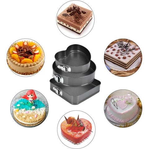 Set de 216 Piese de Copt pentru Prajituri, 3 Tavi de Copt, Nivelator, Forme Cupcake, Pos pentru Ornat cu 7 Capete, Feliator Tort, din Otel Inoxidabil, Multicolor [6]