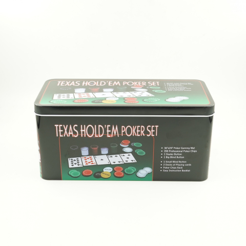 Set de Poker Complex cu 200 de jetoane Include 2 seturi de carti, Texas Hold`em set, portabil, cutie depozitare [11]