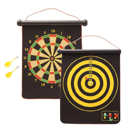 Jocuri de societate - Set Joc Darts Doua Fete pentru Joc, 6 Sageti Incluse, Magnetic, Dimensiuni 37 x 40 cm, Design clasic, Multicolor
