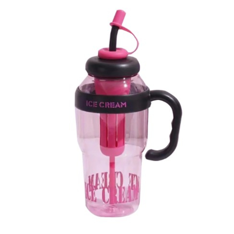 Sticla de Apa, Termica, Mentinere 6 Ore, 1400 mL, cu Pai si Capac, PP si Silicon, cu Maner Negru, 25.5x7.5 cm, Roz [6]