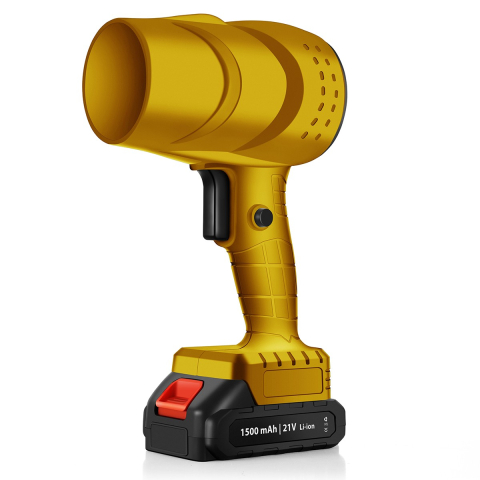 Accesorii Bucătărie - Suflanta de Aer Multifunctionala Portabila, Incarcare Auto, pentru Gratar, Masina, Indepartare Frunze si Praf, 1500 mAh, Viteta de Rotatie 25000 RPM, 2 Baterii de Li si Incarcator, Galben