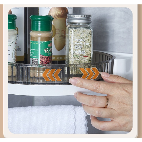 Suport Depozitare, din Plastic, Rotativ 360 grade, Montare fara Perforatii, pentru Baie/Bucatarie, Alb [2]