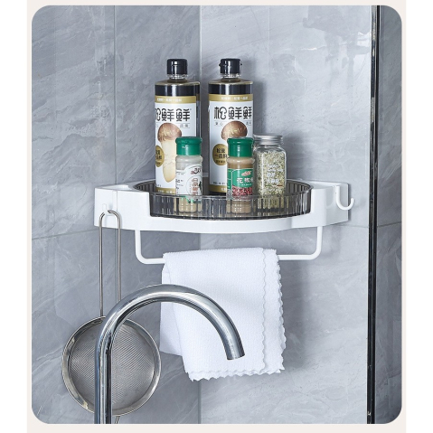 Suport Depozitare, din Plastic, Rotativ 360 grade, Montare fara Perforatii, pentru Baie/Bucatarie, Gri [3]