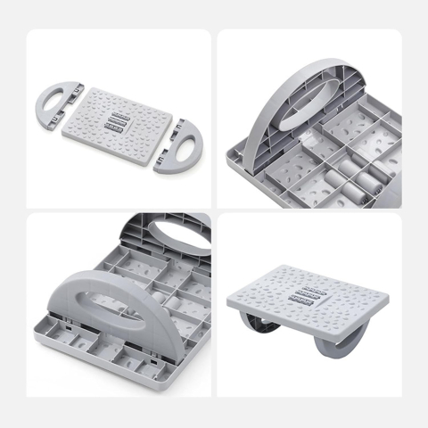 Suport Ergonimic pentru Picioare, Plastic, cu Role de Masaj pentru Talpi, pentru Birou, Usor de Transportat, Detasabil, 33.5x24x12 cm, Gri [6]