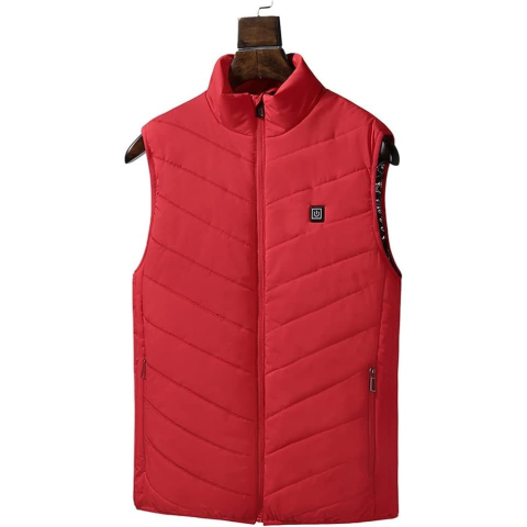 Vesta cu Incalzire, Unisex, 2 Zone de Incalzire, Umplutura Bumbac, 3 Trepte de Temperatura, Incarcare USB, Rosu, 45 - 50 kg, Marime M [3]