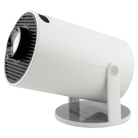Videoproiectoare - Video Proiector Portabil cilindric HY300PRO+, Inteligent, ULTRA HD 1920 x 1080, Wireless, Compatibil cu Android/iOS, 13 x 11 x 9 cm, Alb