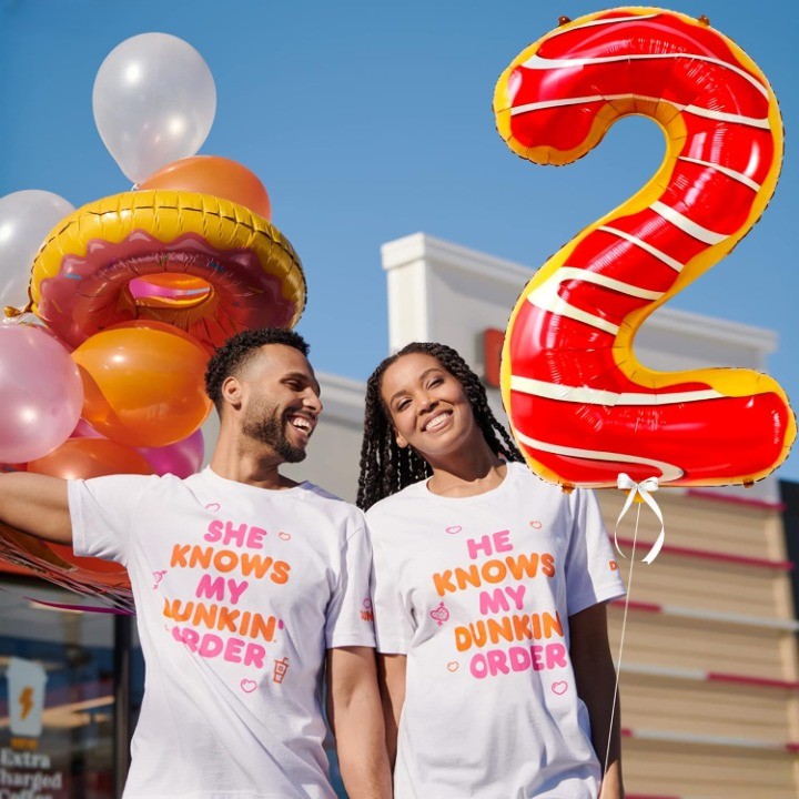 Balon din Folie Metalizata Figurina Cifra, Imprimeu Gogosi, Tema Aniversare 100 cm, Ambalaj Individual, Pai inclus, Umflare cu Aer sau Heliu, Multicolor, Cifra 2 [2]