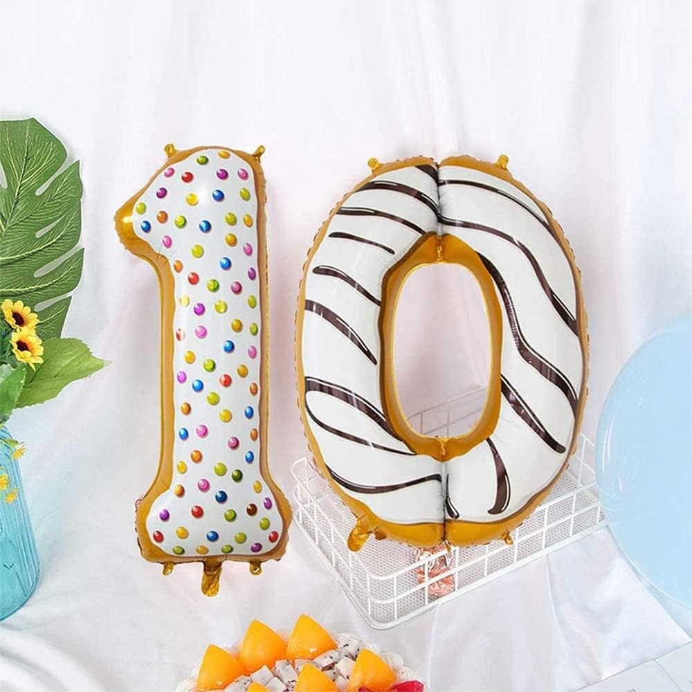 Balon din Folie Metalizata Figurina Cifra, Model Candy, Tema Aniversare 100 cm, Ambalaj Individual, Pai inclus, Umflare cu Aer sau Heliu, Multicolor, Cifra 1 [5]