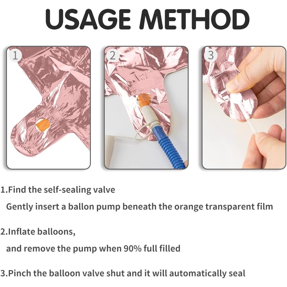 Balon din Folie Metalizata Figurina Cifra, Tema Aniversare 40 cm, Ambalaj Individual, Pai inclus, Umflare cu Aer sau Heliu, Rose Gold, Cifra 2 [5]