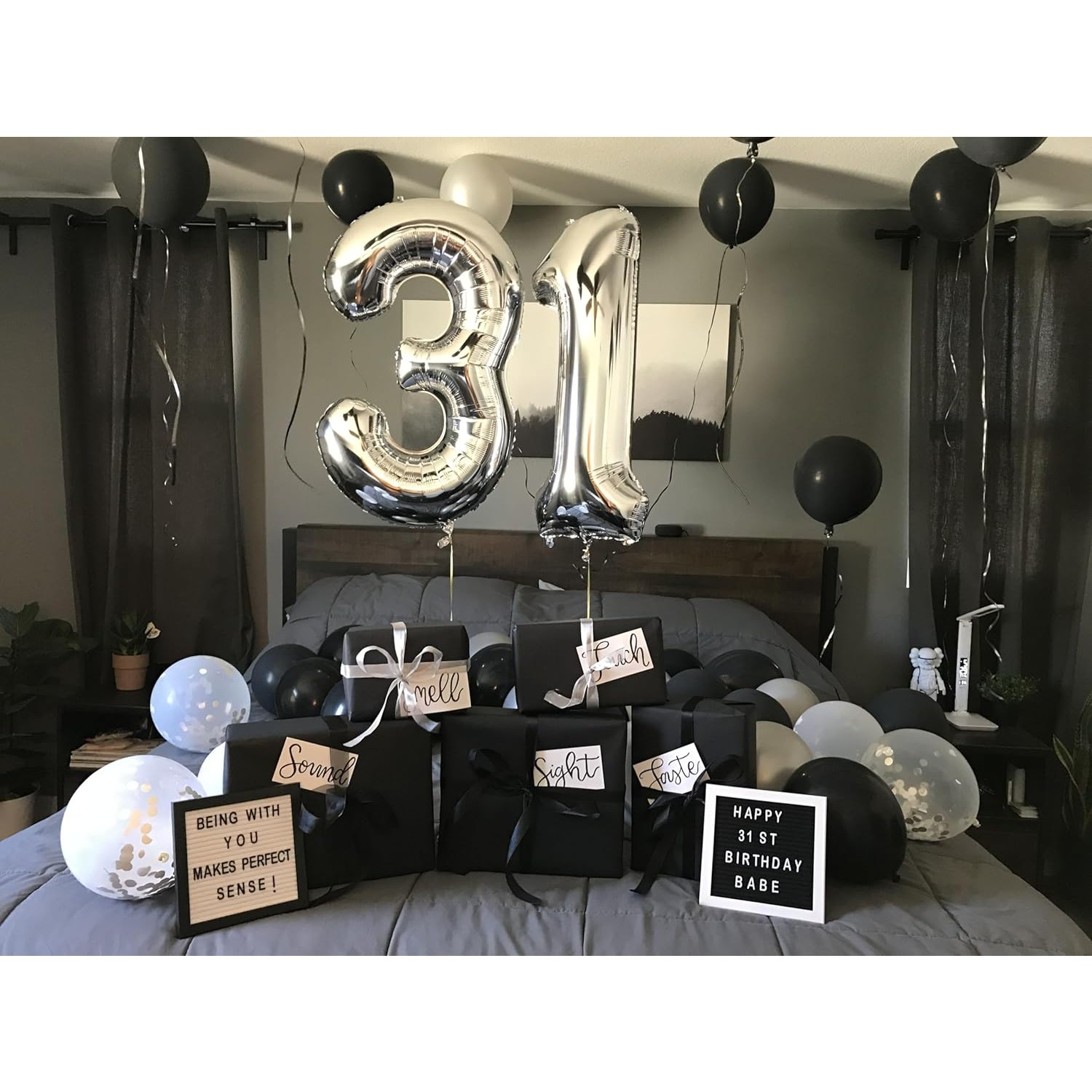 Balon din Folie Metalizata Figurina Cifra, Tema Aniversare 40 cm, Ambalaj Individual, Pai inclus, Umflare cu Aer sau Heliu, Argintiu, Cifra 3 [2]