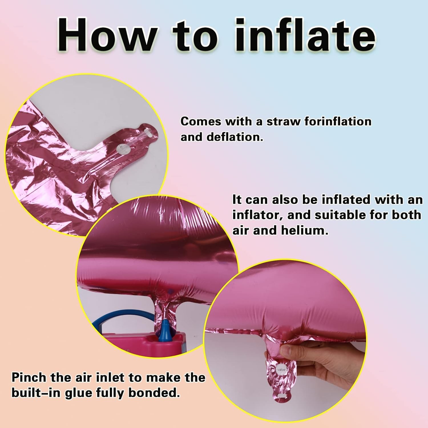 Balon din Folie Metalizata Figurina Cifra, Tema Aniversare 40 cm, Ambalaj Individual, Pai inclus, Umflare cu Aer sau Heliu, Roz, Cifra 4 [6]