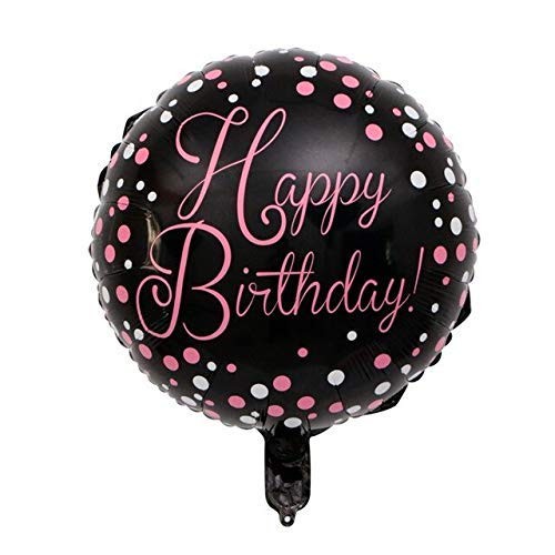 Balon din Folie Metalizata, Figurine, Model 2, Happy Birthday, Tematica Aniversare, 45 cm, Ambalaj Individual, Pai Inclus, Umflare cu Aer sau Heliu, Multicolor [1]