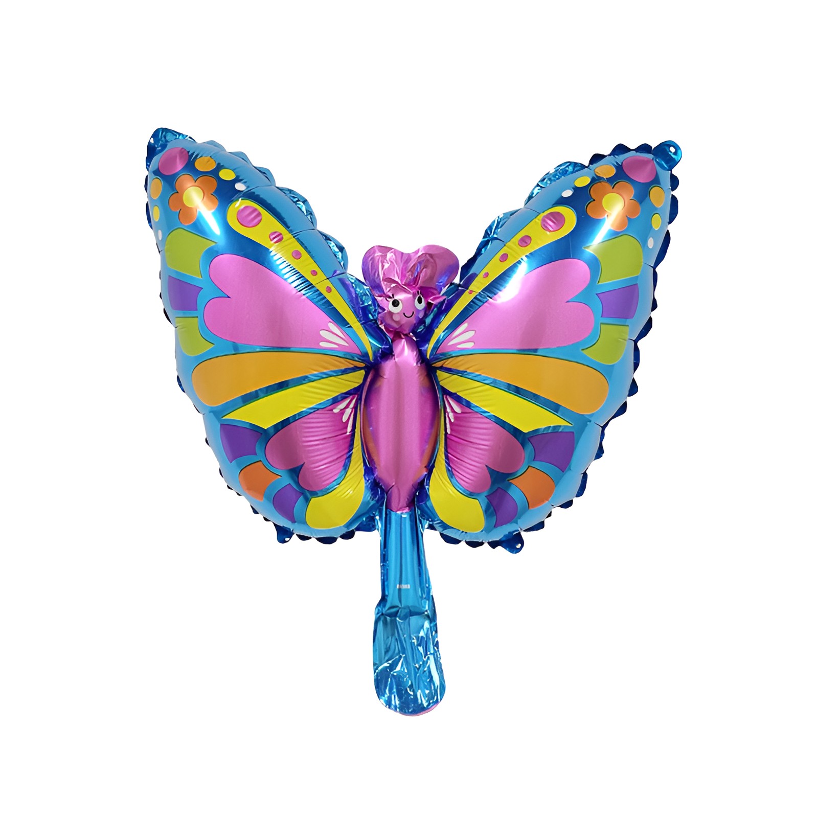 Figurine si Baloane 3D - Balon din Folie Metalizata Mini Figurine, Model Flutura?, 40x34cm, Ambalaj Individual, Pai Inclus, Umflare cu Aer si Heliu, Multicolor