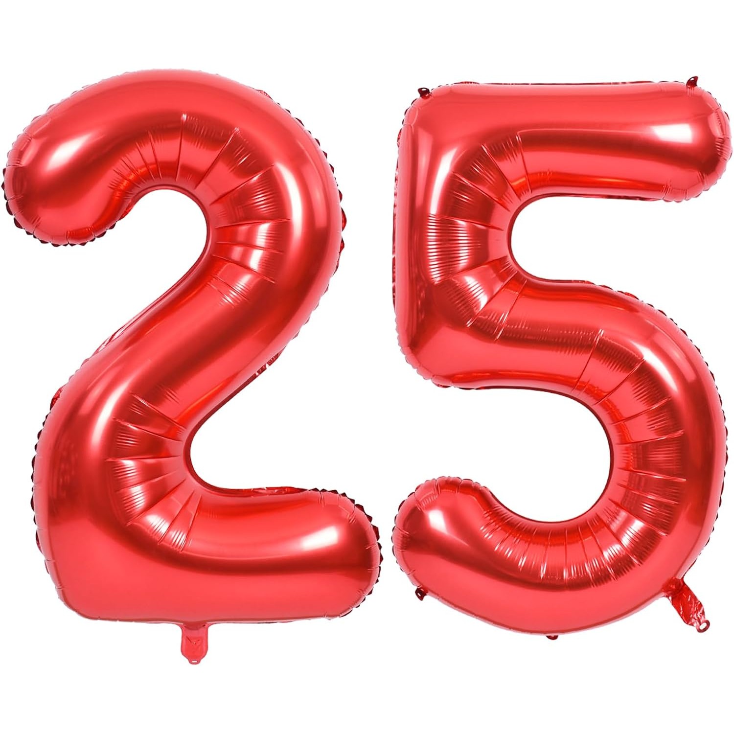 Balon din Folie Metalizata Figurina Cifra, Tema Aniversare 40 cm, Ambalaj Individual, Pai inclus, Umflare cu Aer sau Heliu, Rosu, Cifra 2 [5]