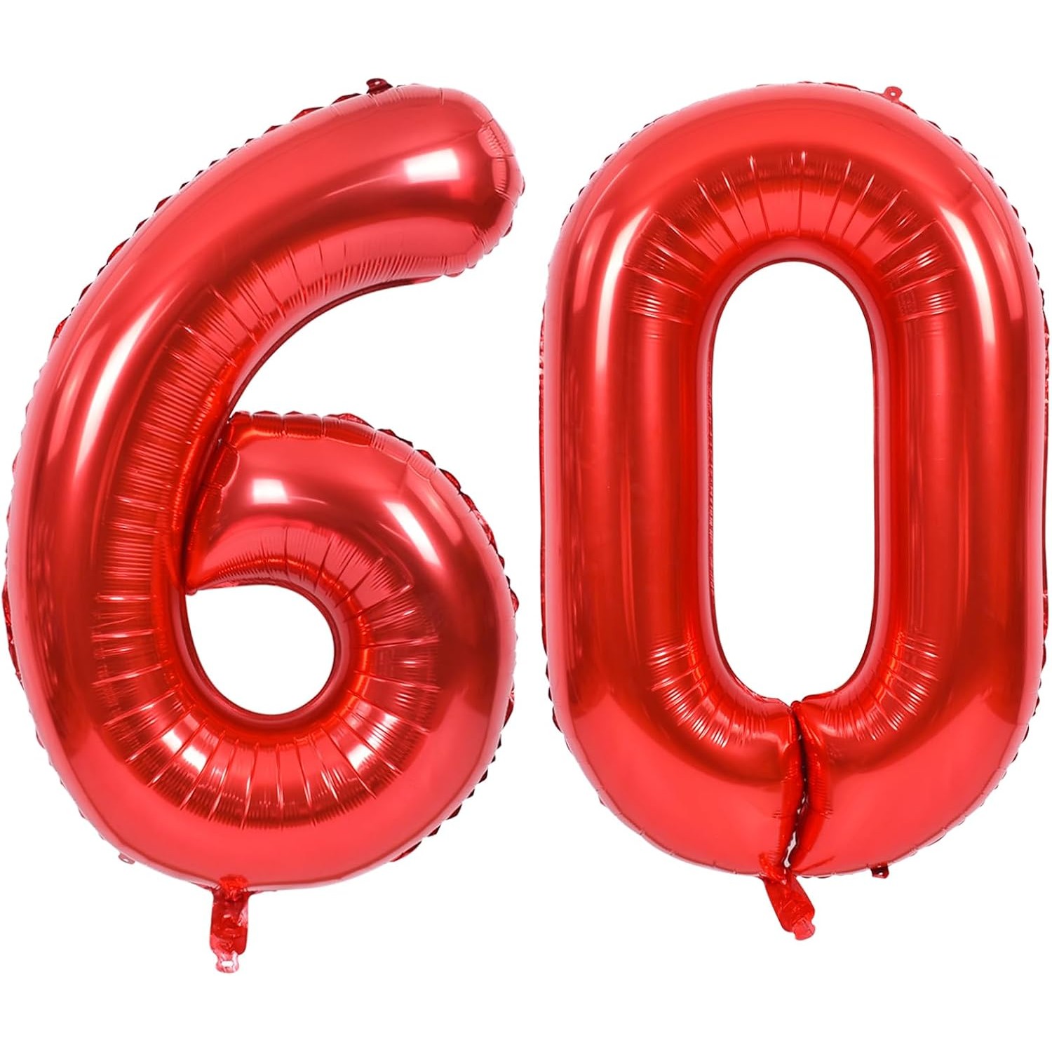 Balon din Folie Metalizata Figurina Cifra, Tema Aniversare 40 cm, Ambalaj Individual, Pai inclus, Umflare cu Aer sau Heliu, Rosu, Cifra 6 [4]