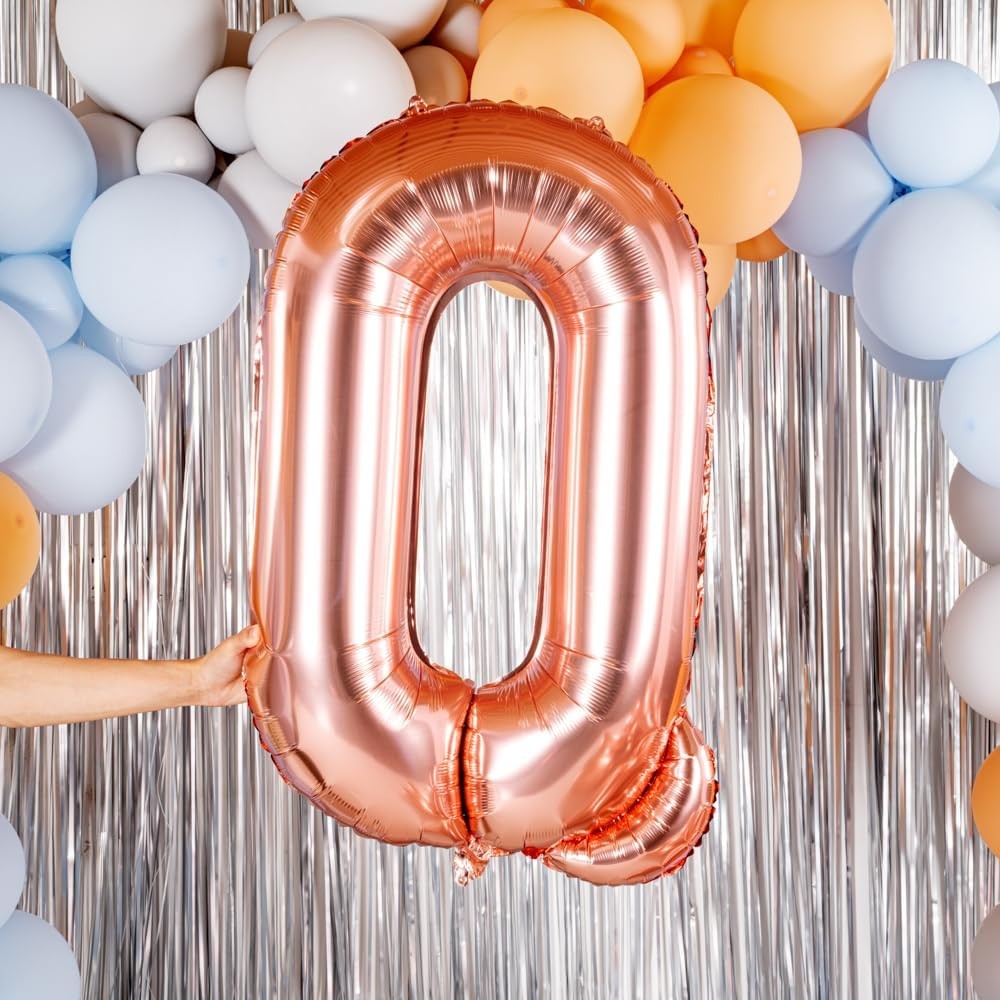 Balon Folie Metalizata Litera Q, 100 cm, Umflati cu Heliu sau Aer, Ambalaj Individual, Pai inclus, Rose Gold [4]