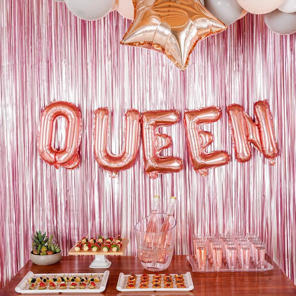 Balon Folie Metalizata Litera Q, 40 cm, Umflati cu Heliu sau Aer, Ambalaj Individual, Pai inclus, Rose Gold [2]