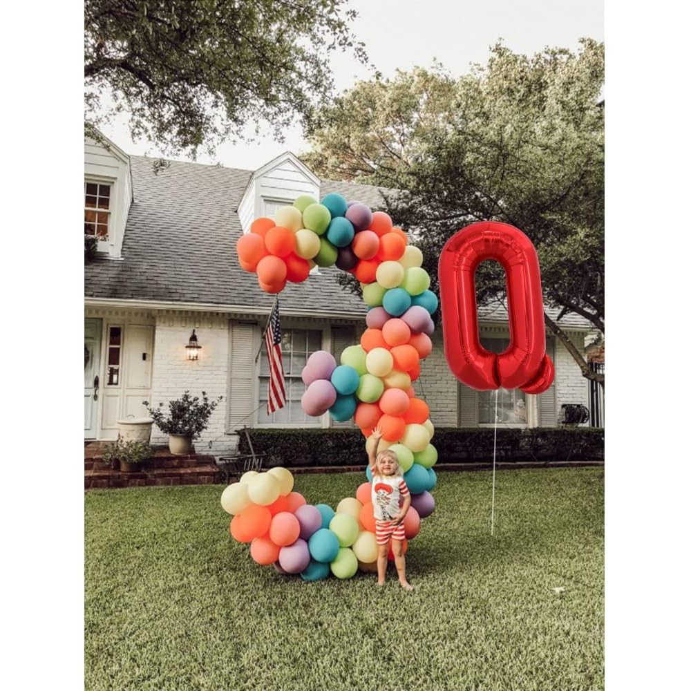 Balon Folie Metalizata Litera Q, 40 cm, Umflati cu Heliu sau Aer, Ambalaj Individual, Pai inclus, Rosu [3]