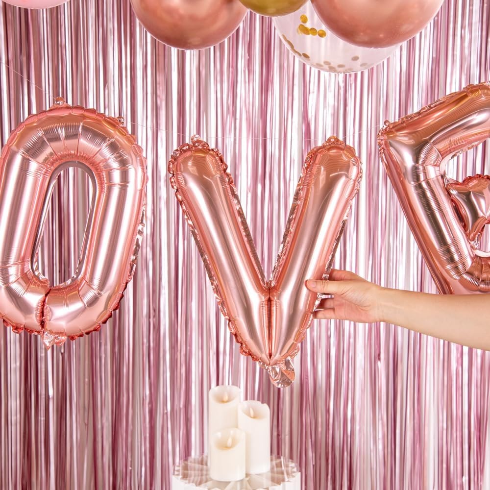 Balon Folie Metalizata Litera V, 40 cm, Umflati cu Heliu sau Aer, Ambalaj Individual, Pai inclus, Rose Gold [3]