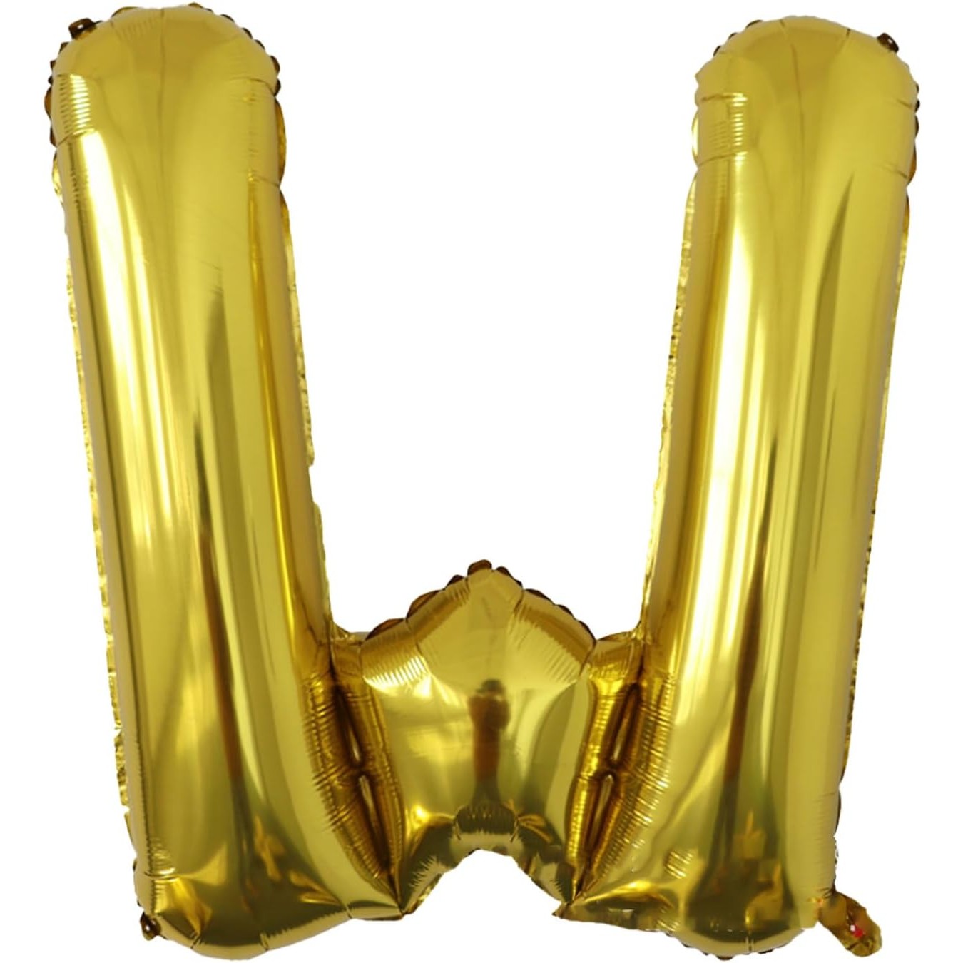 Litere - Balon Folie Metalizata Litera W, 80 cm, Umflati cu Heliu sau Aer, Ambalaj Individual, Pai inclus, Auriu