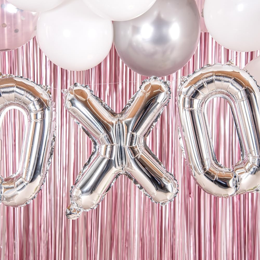 Balon Folie Metalizata Litera X, 40 cm, Umflati cu Heliu sau Aer, Ambalaj Individual, Pai inclus, Argintiu [2]