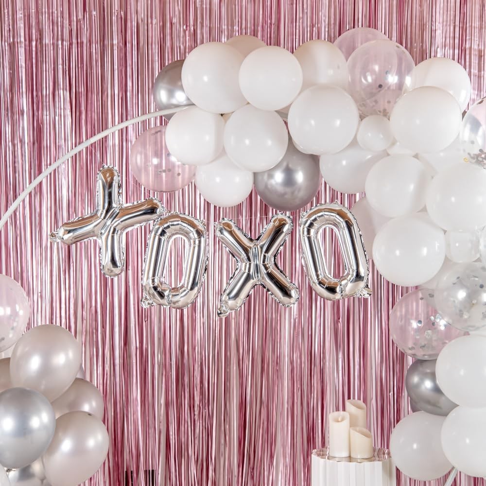 Balon Folie Metalizata Litera X, 80 cm, Umflati cu Heliu sau Aer, Ambalaj Individual, Pai inclus, Argintiu [3]