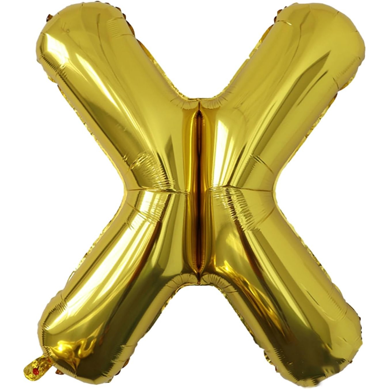 Litere - Balon Folie Metalizata Litera X, 80 cm, Umflati cu Heliu sau Aer, Ambalaj Individual, Pai inclus, Auriu