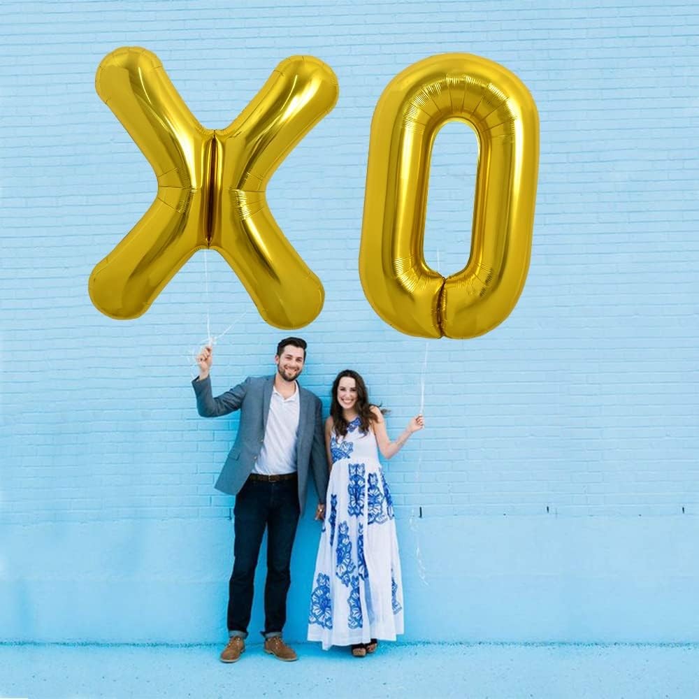Balon Folie Metalizata Litera X, 80 cm, Umflati cu Heliu sau Aer, Ambalaj Individual, Pai inclus, Auriu [1]