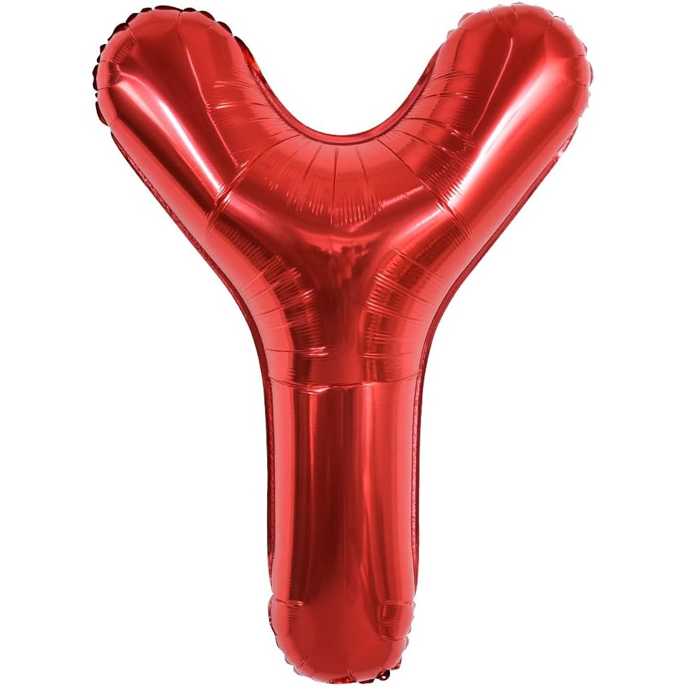 Litere - Balon Folie Metalizata Litera Y, 40 cm, Umflati cu Heliu sau Aer, Ambalaj Individual, Pai inclus, Rosu