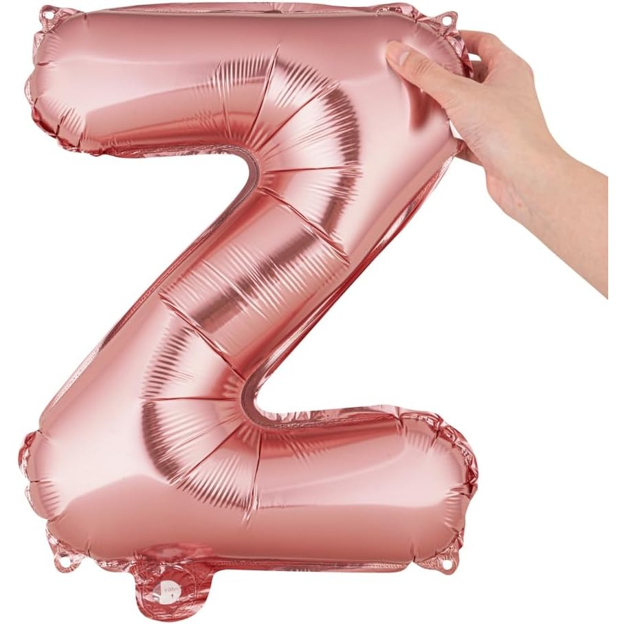 Balon Folie Metalizata Litera Z, 40 cm, Umflati cu Heliu sau Aer, Ambalaj Individual, Pai inclus, Rose Gold [5]