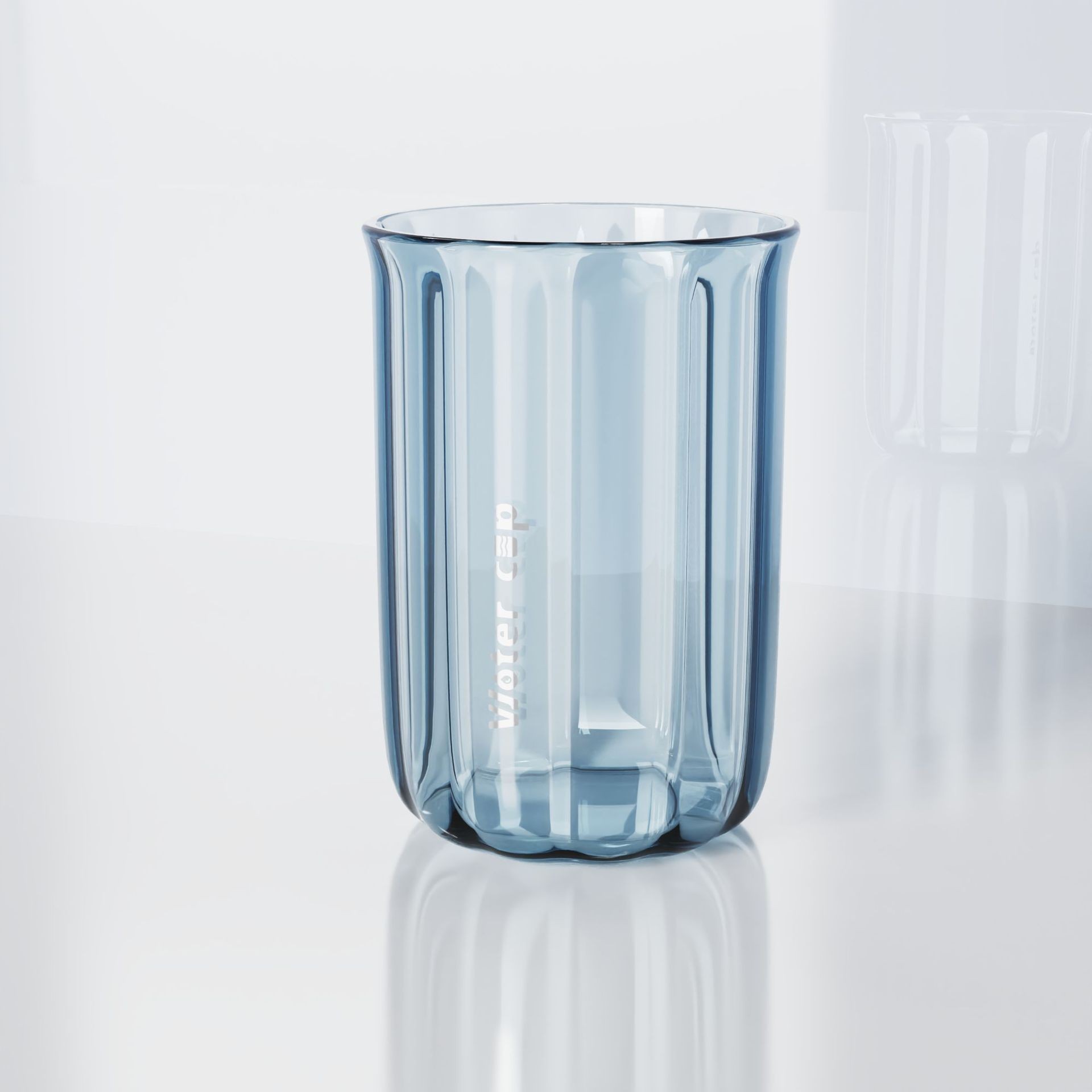 Cana de Apa pentru Clatit, pentru Periuta de Dinti, 200 ml, 10.4 x 7.3 cm, Albastru Transparent [3]