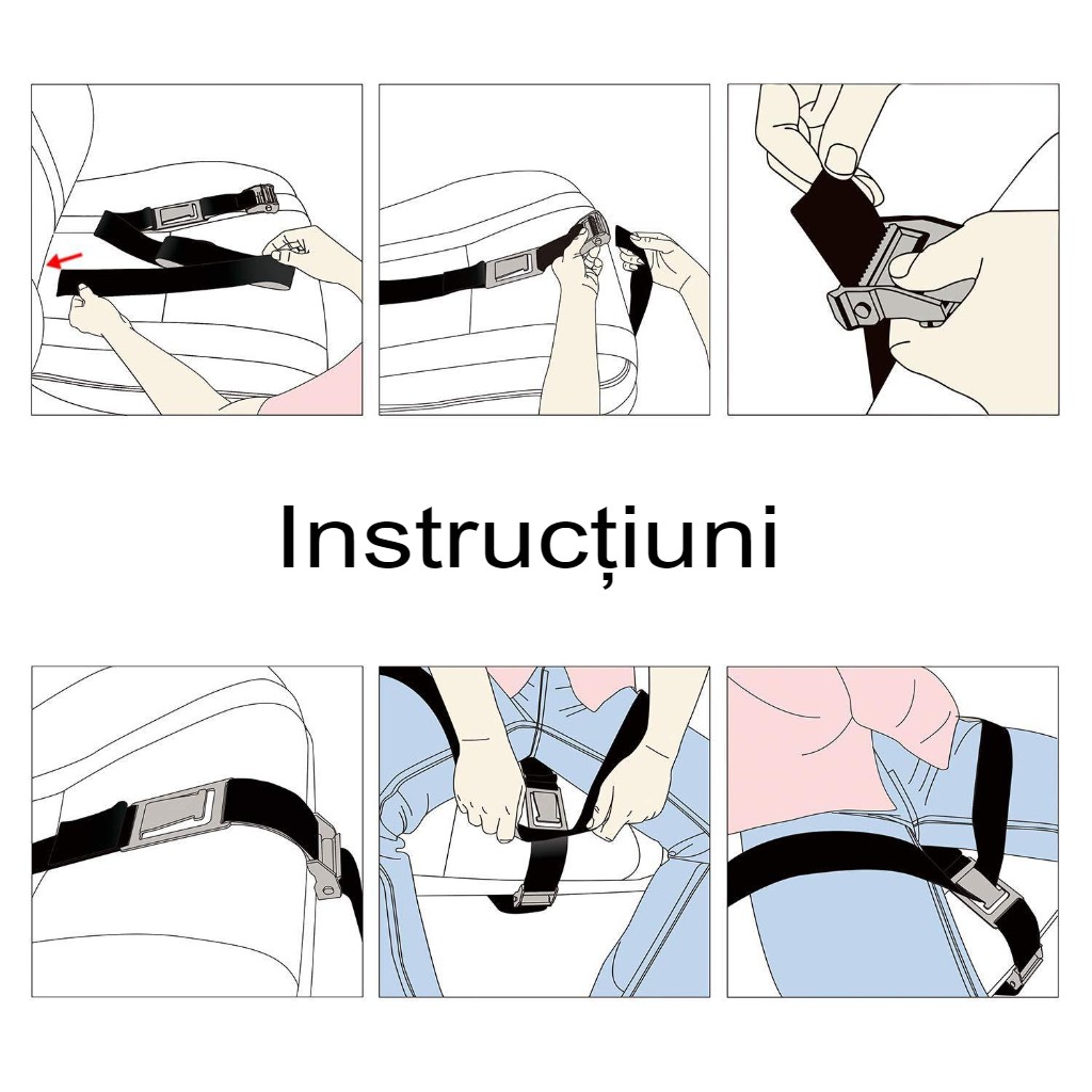 Deviator Centura de Siguranta, pentru Burtica Gravidelor, Universal, Ajustabil, 21x6 cm, Model Delfin Roz [2]