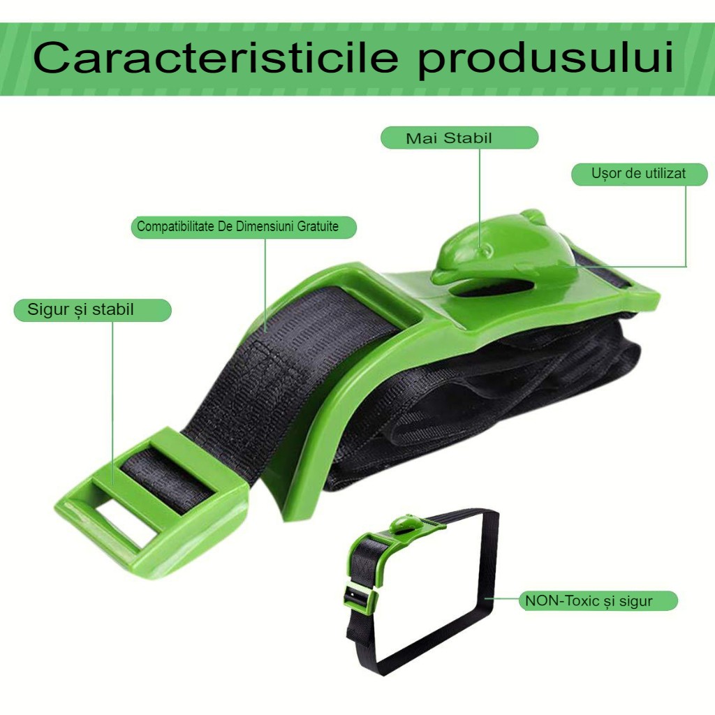 Deviator Centura de Siguranta, pentru Burtica Gravidelor, Universal, Ajustabil, 21x6 cm, Model Delfin Verde [2]