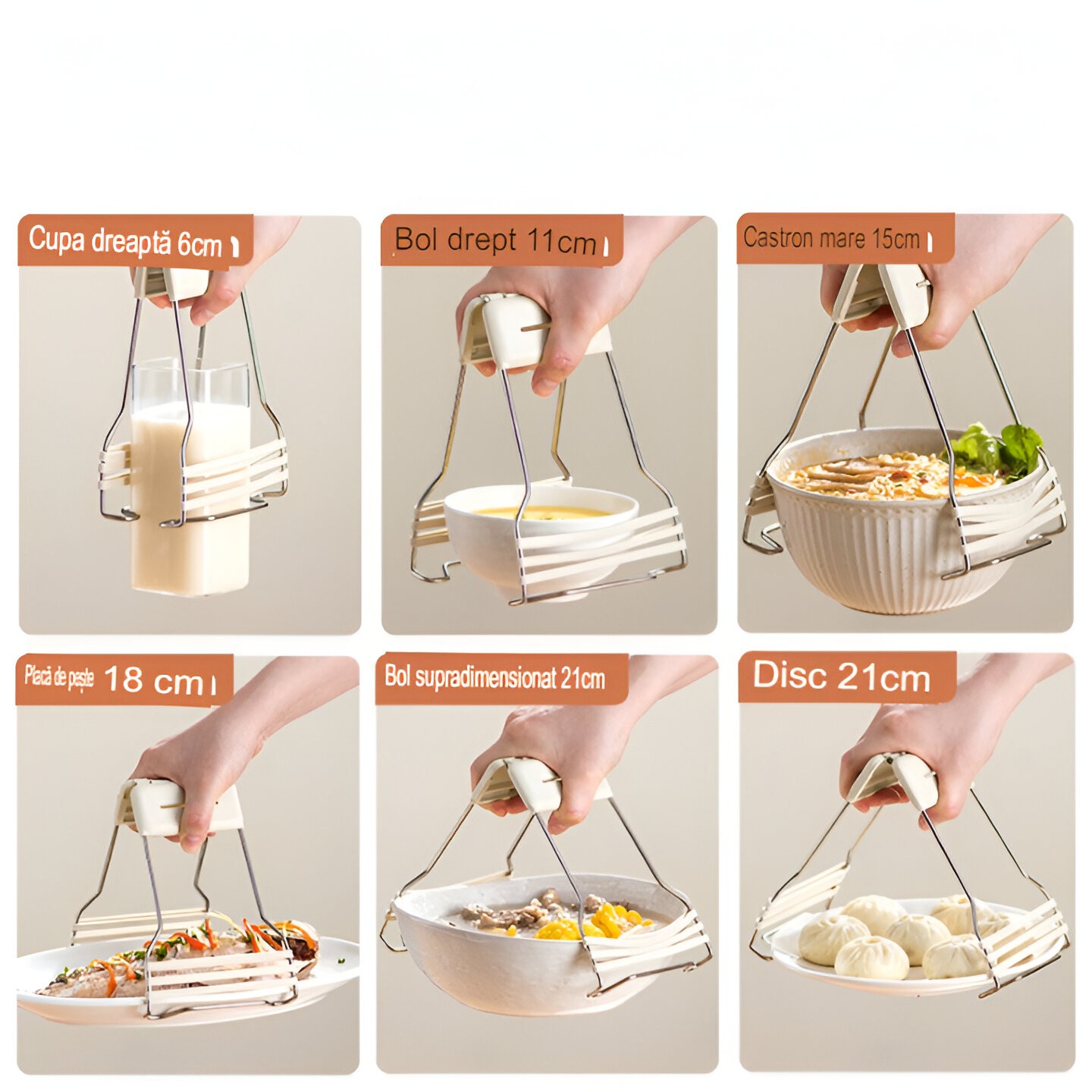 Clema pentru Boluri, Anti-Alunecare, din Silicon, de Uz Casnic, Rezistent la Temperaturi Inalte, 17.6x11.5x5.15cm, Gri [4]