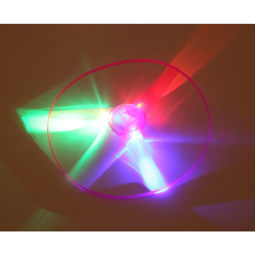 Jucarie Disc Zburator, Distractiv pentru Copii, Aruncator Manual din Plastic, cu Lumini, Roz [6]