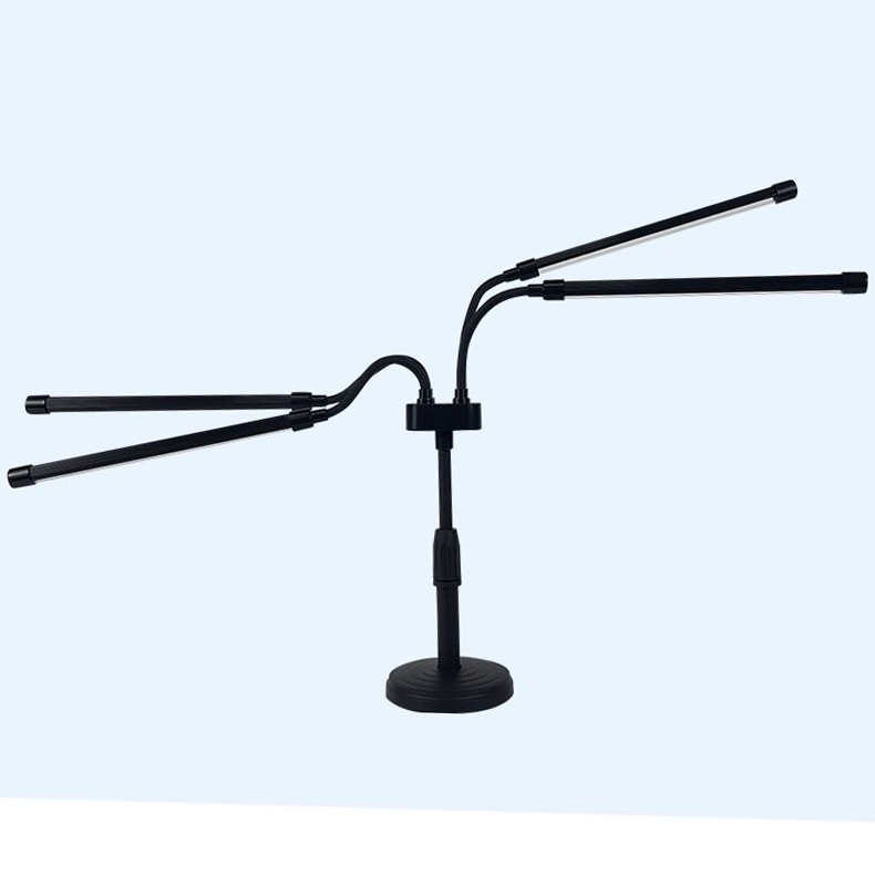 Lampa UV pentru cresterea plantelor, conectare la retea, 20W, 4 capete, 72 LED-uri, ajustabila pana la 66.5 cm, Lumina Alb Mov  [2]