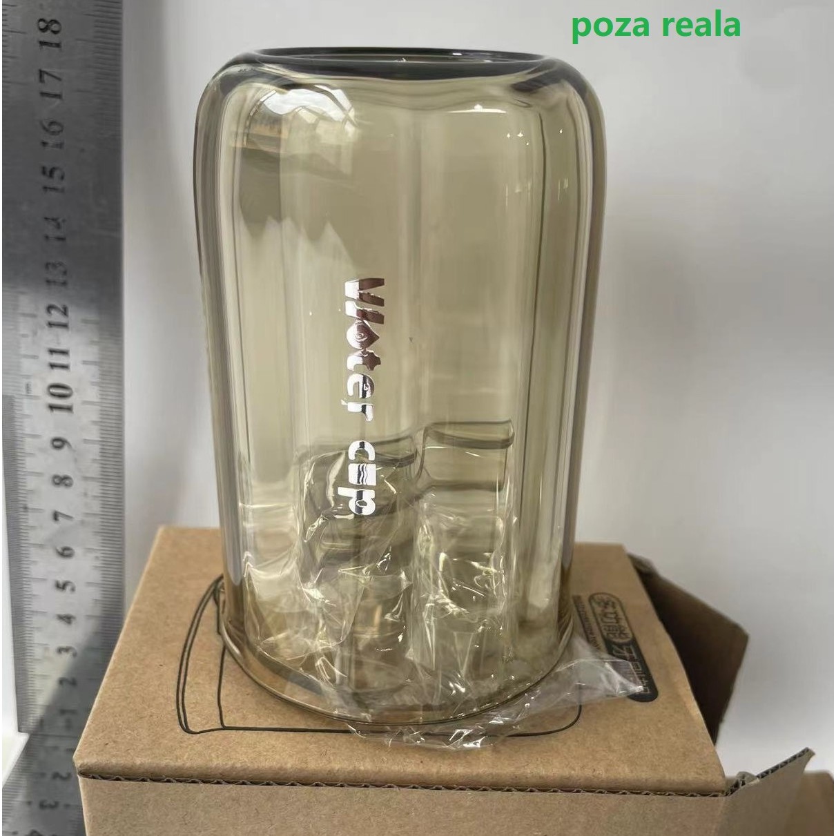 Suport Multifunctional 2 in 1, Pahar si Suport pentru Periuta de Dinti, Plastic, Dimensiune: 10.4 x 7.3 x 7.3 cm, Maro Galbui [1]