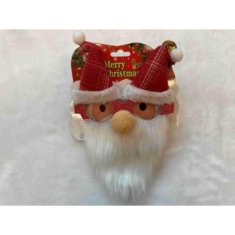 Ochelari de Craciun, cu Nas si Barba, Model Mos Craciun, 24x14cm, Rosu [6]