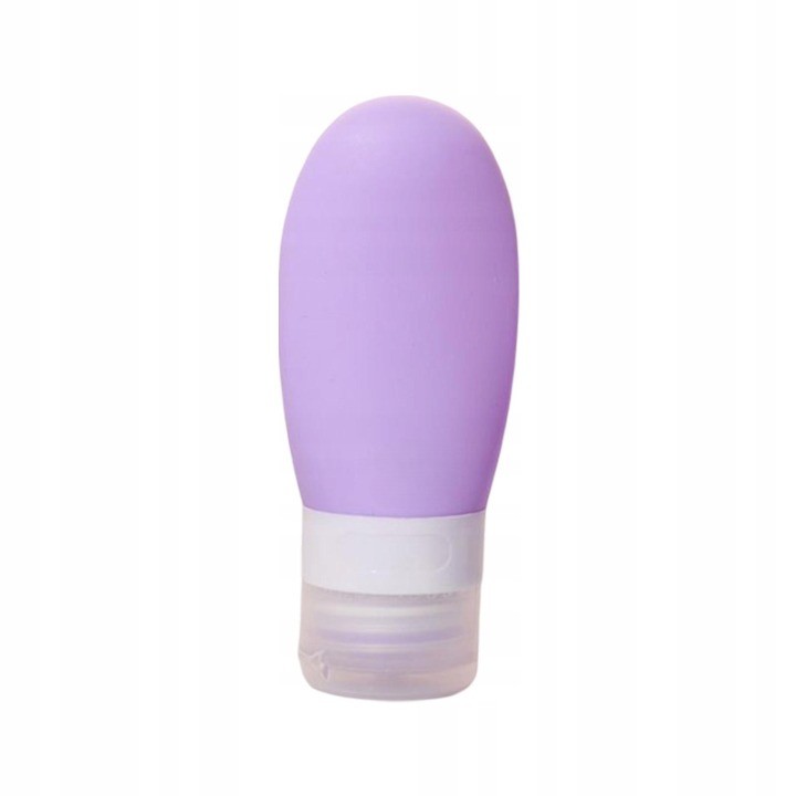 Articole pentru baie - Recipient Portabil din Silicon Elegant de Voiaj, Sticla de Calatorie, Potrivita pentru Lotiune, Sampon si Alte Lichide, Anti-scurgere, cu Posibilitate de Reumplere, Capacitate 90mL, Mov