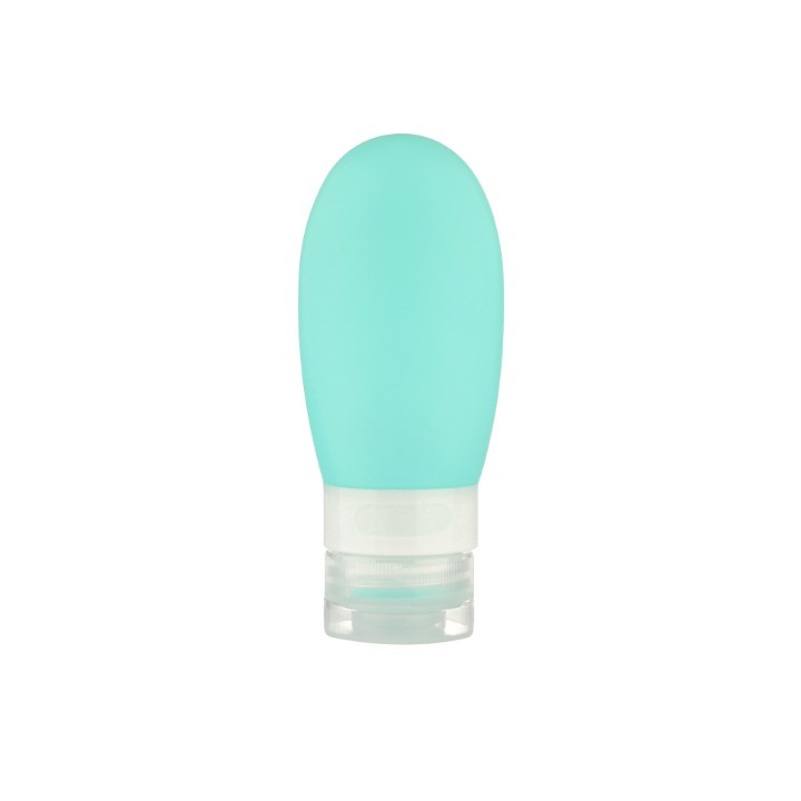 Recipient Portabil din Silicon Elegant de Voiaj, Sticla de Calatorie, Potrivita pentru Lotiune, Sampon si Alte Lichide, Anti-scurgere, cu Posibilitate de Reumplere, Capacitate 90mL, Verde [1]