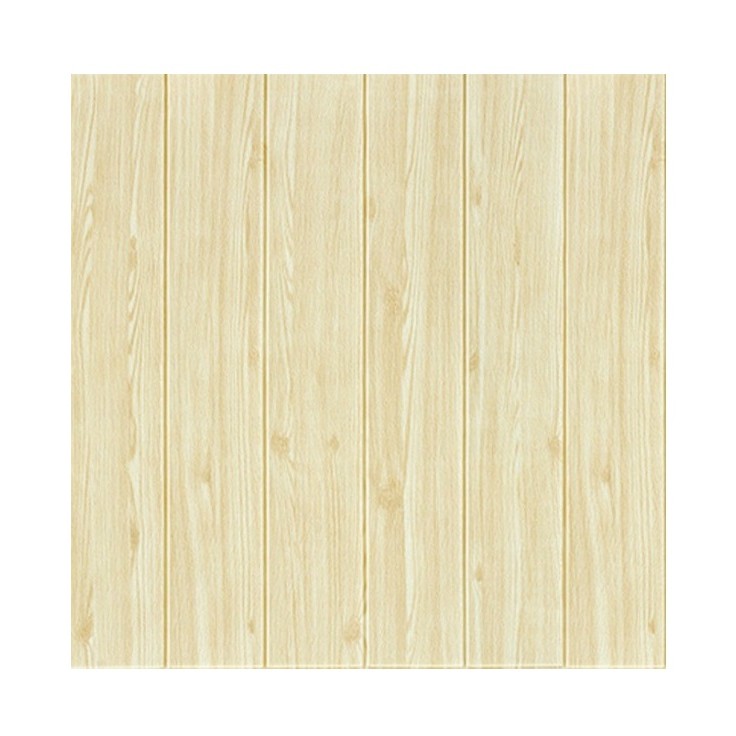 Articole pentru Casa si Curatenie - Set 10 Placi Tapet 3D, 70 x 70 cm, Grosime 3 mm, din Rasina, Tip Placi de Lemn, Suprafata Acoperita 4.9 mp, Crem