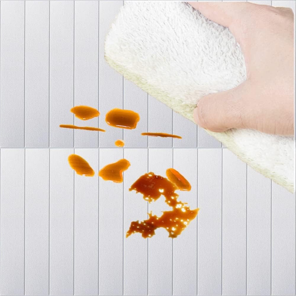 Set 10 Placi Tapet 3D, 70 x 70 cm, Grosime 3 mm, din Rasina, Tip Placi de Lemn, Suprafata Acoperita 4.9 mp, Alb [1]